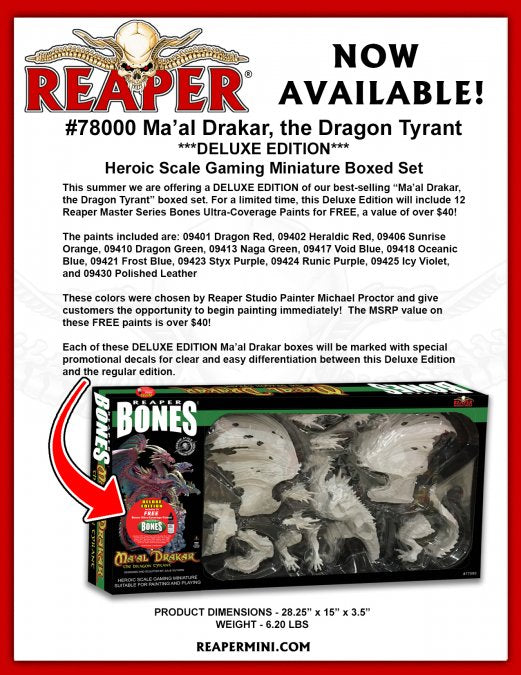 Reaper Bones - Ma'al Drakar - Deluxe Boxed Set with Paints