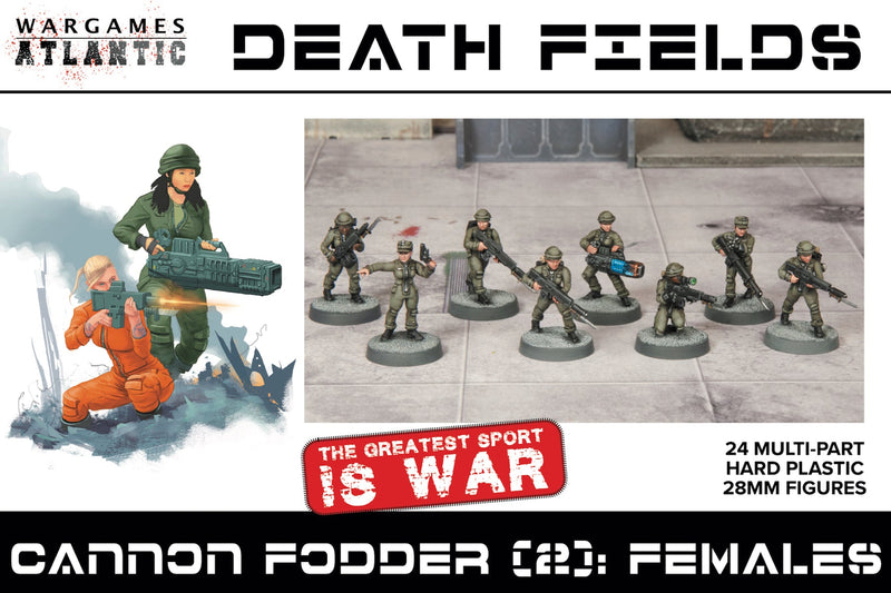 Cannon Fodder (2): Females - 24x 28mm Sci-fi Infantry - Death Fields