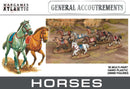 General Accoutrements: Horses - 18x 28mm Hard Plastic Horses