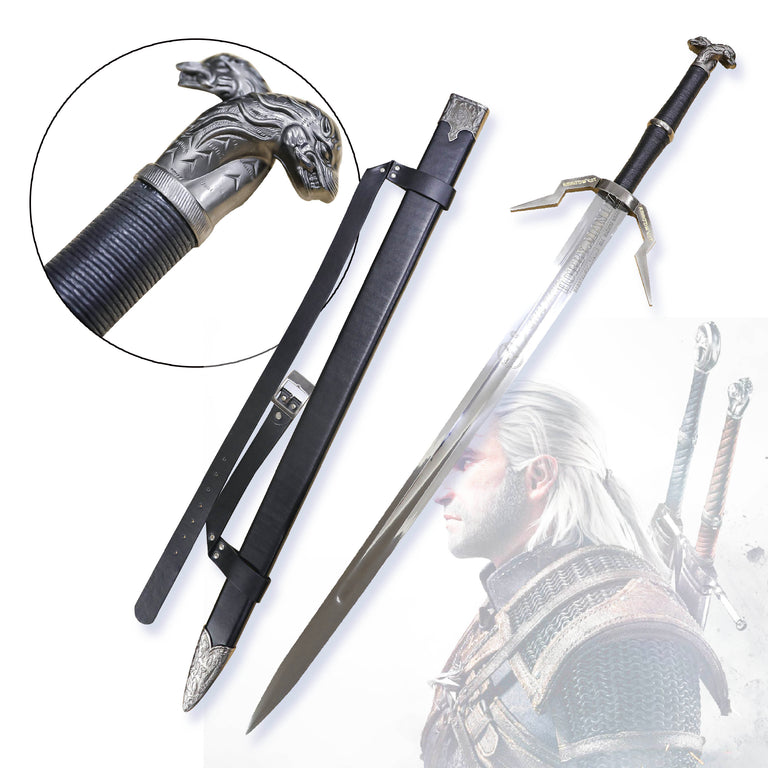 The Witcher 3 Geralt Of Rivia Silver Sword with Engravings