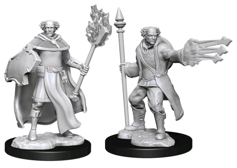 Miniature - Unpainted Multiclass Male Cleric Wizard