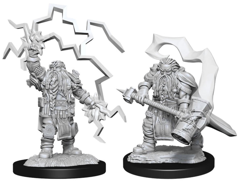 Miniature - D&D - Unpainted Dwarf Cleric Male