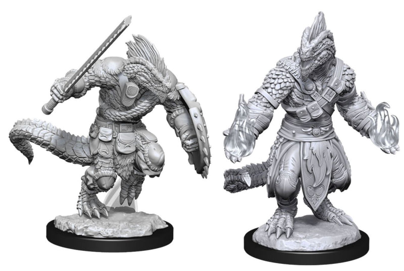 D&D - Unpainted Lizardfolk Barbarian & Cleric