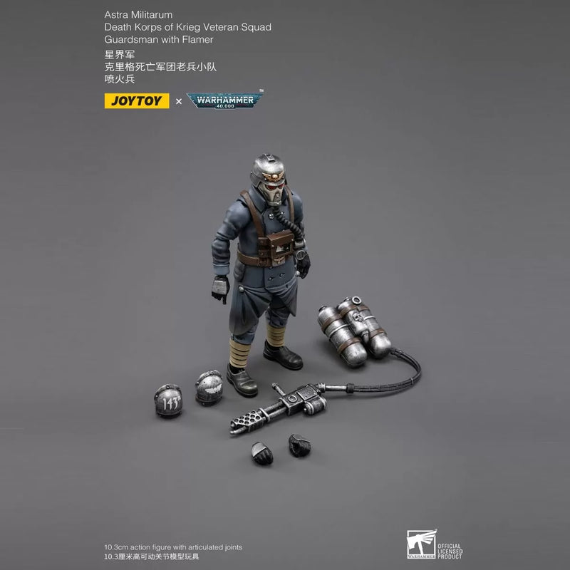 Space Marine Miniatures: 1/18 Scale Death Korps of Krieg Veteran Squad Guardsman with Flamer