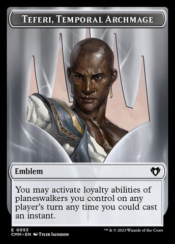 Human Soldier // Emblem - Teferi, Temporal Archmage Double-Sided Token [Commander Masters Tokens]