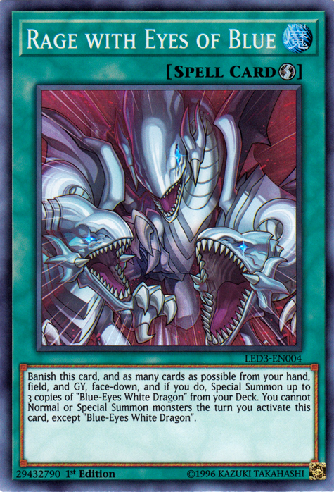yugioh cards blue eyes Rage with Eyes of Blue [LED3-EN004] Super Rare
