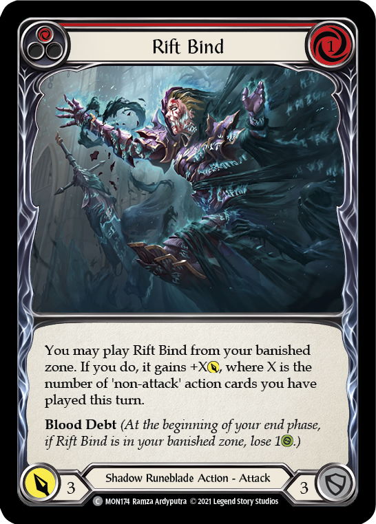 Rift Bind (Red) (Rainbow Foil) [MON174-RF] 1st Edition Rainbow Foil