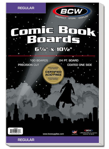 BCW Comic Book Backing Boards (6 7/8 X 10 1/2) (100 Boards Per Packs)