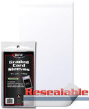 BCW Graded Card Sleeves Resealable (3" 3/4 x 5" 1/2) (100 Sleeves Per Pack)