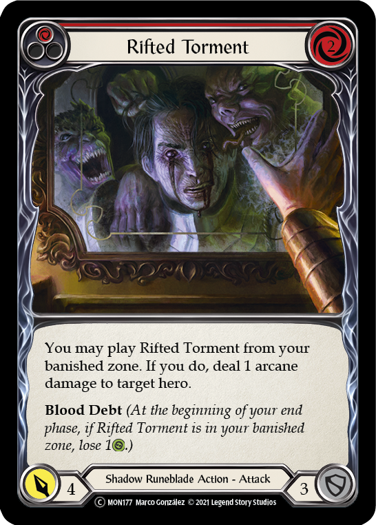 Rifted Torment (Red) (Rainbow Foil) [U-MON177-RF] Unlimited Rainbow Foil