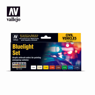 Vallejo 71154 Model Air Bluelight Set Colour Acrylic Airbrush Paint Set