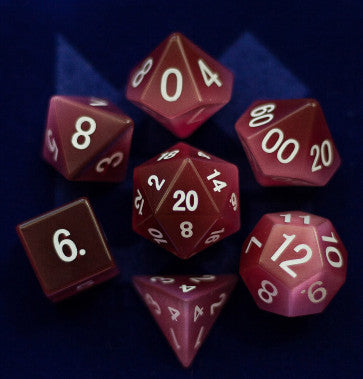 MDG 16mm Polyhedral Dice Set: Cat's Eye Pink