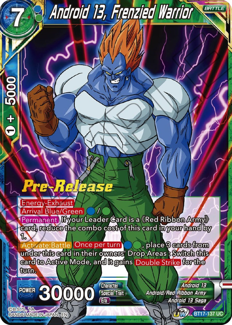 Android 13, Frenzied Warrior (BT17-137) [Ultimate Squad Prerelease Promos]