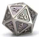 Dice Metal D20 Mythica Battleworn Silver