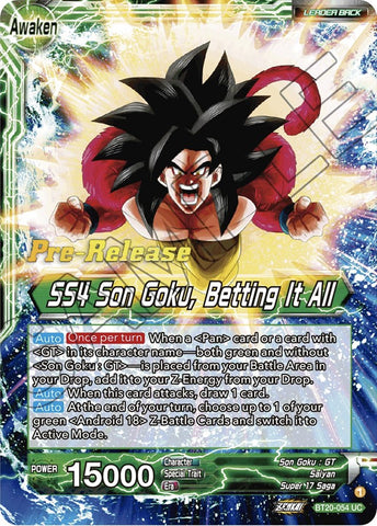 SS4 Son Goku, Returned from Hell - FOIL LEADER, Pre Release Stamped! on sale NM/M