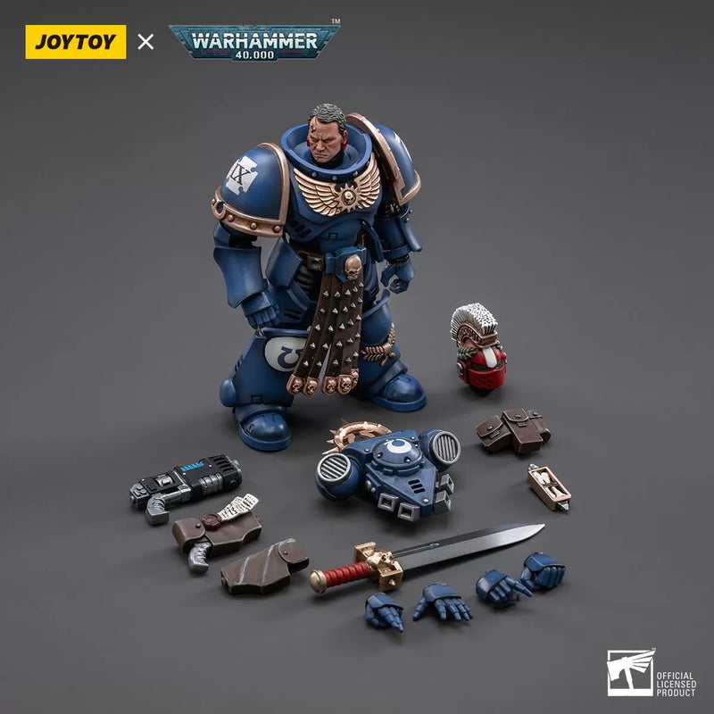 Space Marine Miniatures: 1/18 Scale Ultramarines Veteran Sergeant Icastus