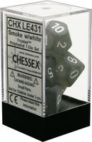 Chessex D7-Die Set Dice Frosted Polyhedral Smoke/White (7 Dice in Display)