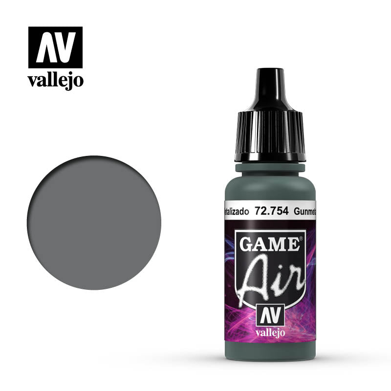 Vallejo 72754 Game Air Gunmetal Metal 17 ml Acrylic Airbrush Paint