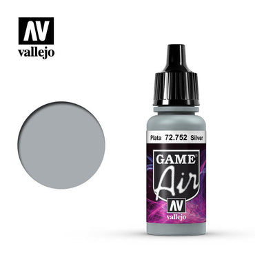 Vallejo 72752 Game Air Silver 17 ml Acrylic Airbrush Paint