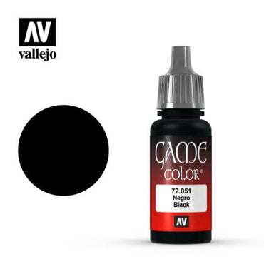 Vallejo 72051 Game Colour Black 17 ml Acrylic Paint