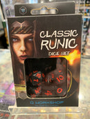 Classic Runic Dice Set - Black and Red (set of 7)