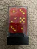 Chessex D6 Dice Ghostly Glow Set 16mm (12 Dice in Display)