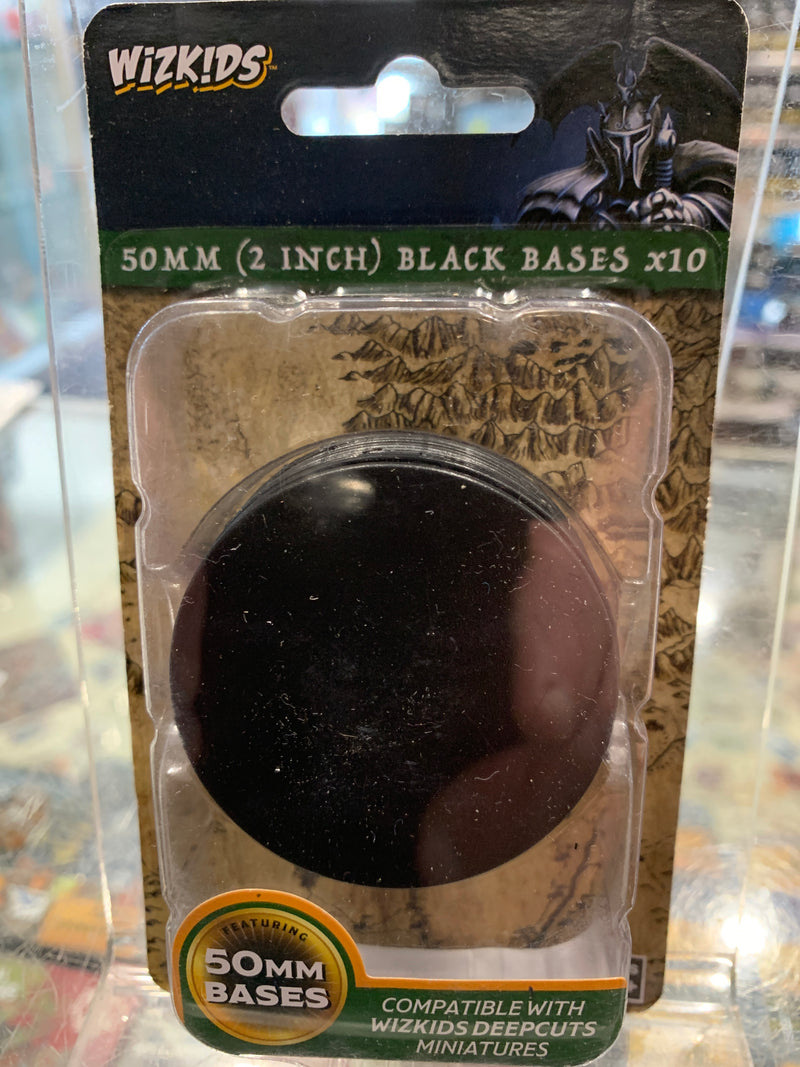 Miniatures - Black 50mm Round Base 10ct