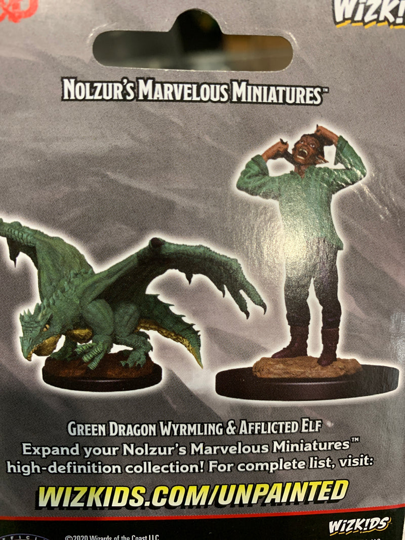 Miniature - Green Dragon Wyrmling & Elf