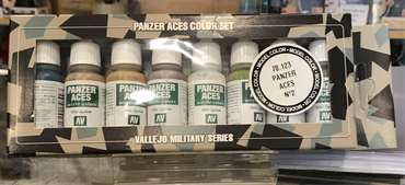 Vallejo 70123 Panzer Aces No 2 - Wood, leather, stencil 8 Colour Acrylic Paint Set