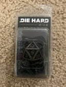 Die Hard Dice - Mythica Dark Silver D20 Metal