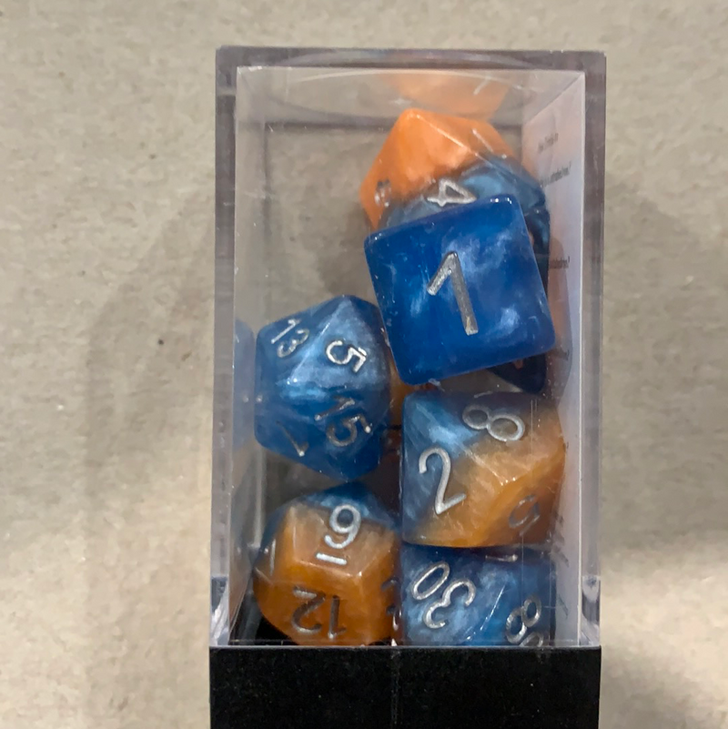 Halfsies Dice - Fire & Dice 7 Dice Polyhedral Set