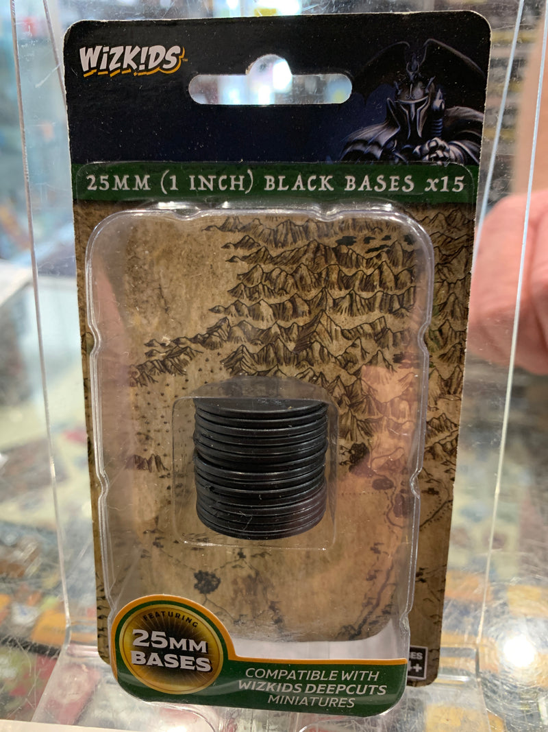 Miniatures - Black 25mm Round Base 15ct