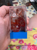 Chessex D7-Die Set Dice Nebula Red Silver  (7 Dice in Display)