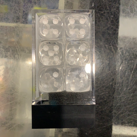 Chessex D6 Dice Translucent Clear 16mm (12 Dice in Display)