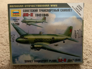 Zvezda 6140 1/200 Li-2 Soviet Transport Plane Plastic Model Kit