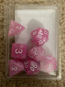TMG RPG Dice - Poison Petals Pink Pearl Opaque 16mm (set of 7)