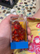 Chessex D7-Die Set Dice Gemini Red-Yellow  (7 Dice in Display)