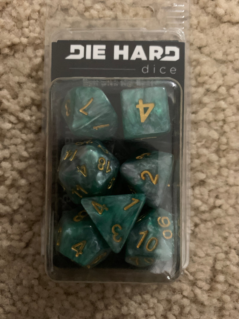 Die Hard Dice Polymer RPG Polyhedral Set - Serpentine