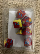 TMG RPG Dice - Honor Guard Red/Yellow Fusion 16mm (set of 7)