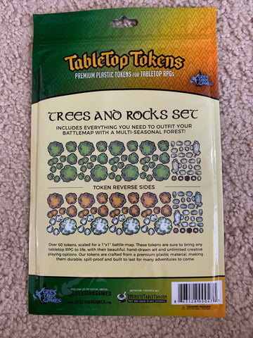 Tabletop Tokens - Trees and Rocks Set