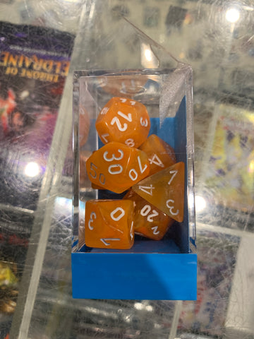 Chessex D7-Die Set Dice Festive Flare/White  (7 Dice in Display)