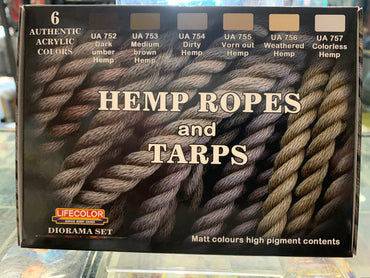 Lifecolor CS28 Hemp Ropes And Tarps Acrylic Paint Set