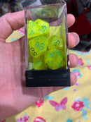 Chessex D7-Die Set Dice Vortex Electric Yellow  (7 Dice in Display)