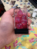 Chessex D7-Die Set Dice Borealis Pink Silver  (7 Dice in Display)