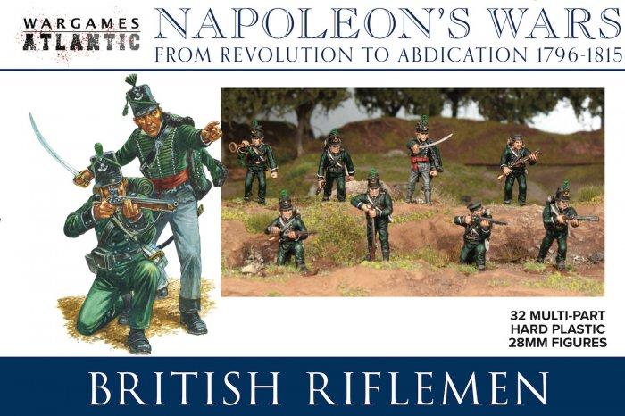 British Riflemen - 32x 28mm Napoleonic Era Warriors