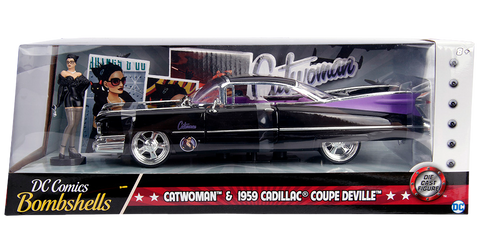 JADA - DC Bombshells - Catwoman 59 Cadillac 1:24 Hollywood Ride