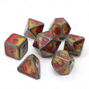 DieHardDice 7 Piece RPG Set: Mythica Spellbinder Brimstone