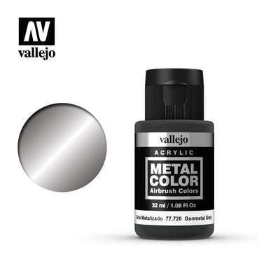 Vallejo 77720 Metal Color Gunmetal Grey 32ml Acrylic Paint