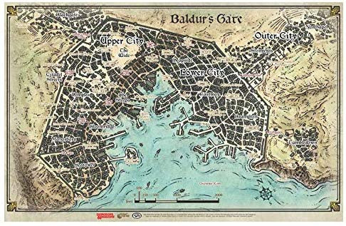 Dungeons & Dragons D&D (Map) Descent Into Avenus Baldurs Gate Map