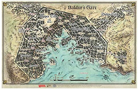Dungeons & Dragons D&D (Map) Descent Into Avenus Baldurs Gate Map